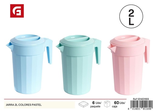 [121401169] Jarra de plástico 2L colores pastel - Utensilios de cocina