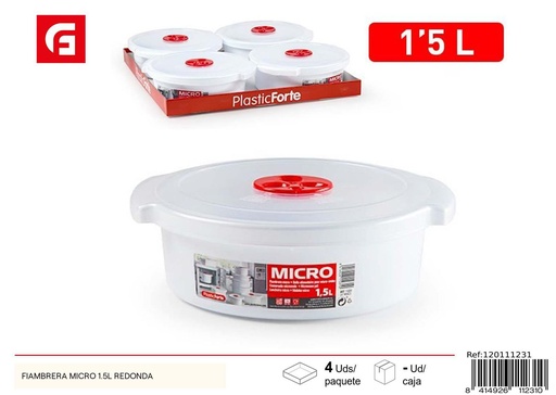 [A002736] Fiamborera micro 1.5L redonda - Recipientes para comida