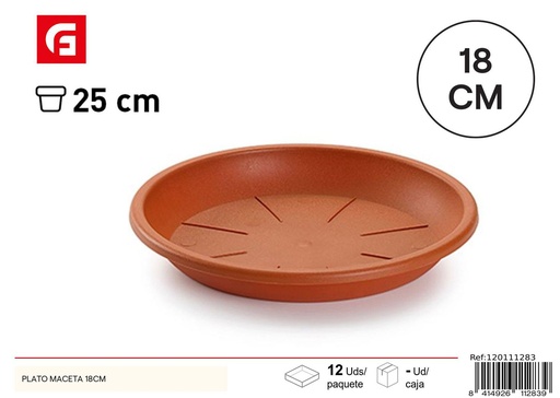 [120111283] Plato maceta 18 cm - Artículos de plástico