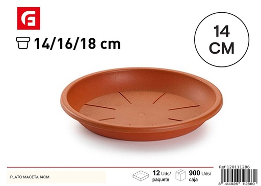 [120111286] Plato para maceta 14 cm - Macetas y jardinería