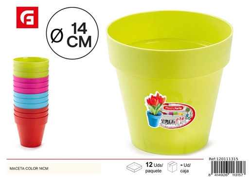 [120111315] Maceta de colores 14 cm - Decoración para plantas