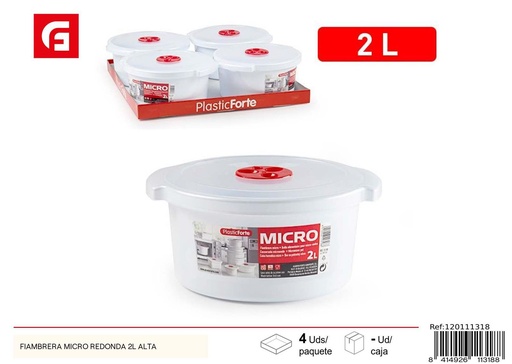[A002738] Fiambres Micro Redonda 2L Alta - Utensilios de cocina