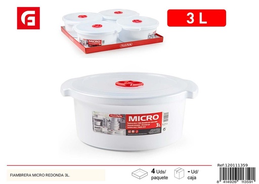 [A002739] Fiambre en microondas de 3L - Utensilios de cocina de plástico