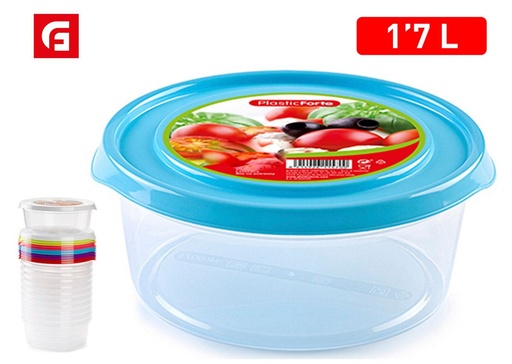 [A002758] Fiambrera básica roja 1.7L - Utensilios de cocina de plástico