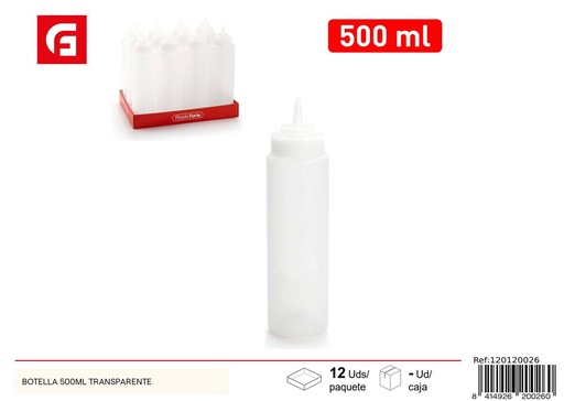 [120120026] Botella 500 ml transparente - Utensilios de cocina