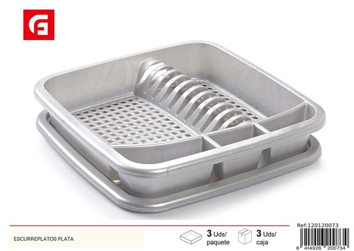 [120120073] Escurreplatos de plástico plata - Utensilios de cocina