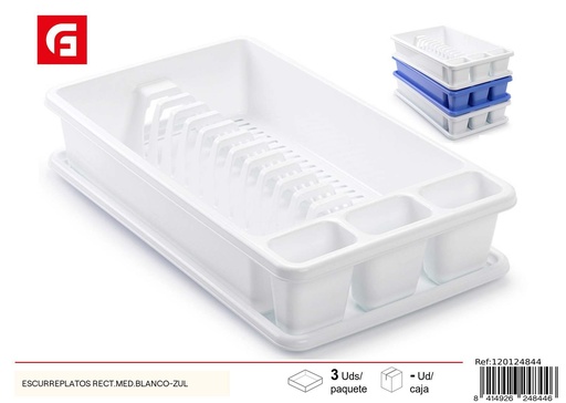 [120124844] Escurridor de platos rectangular color blanco - Accesorios de cocina