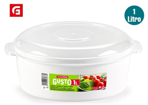 [A002743] Fiambrera de plástico transparente 1 L - Contenedores para alimentos