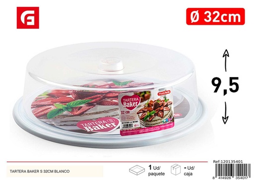 [120135401] Tartera Baker S 32 cm blanca - Accesorios de cocina