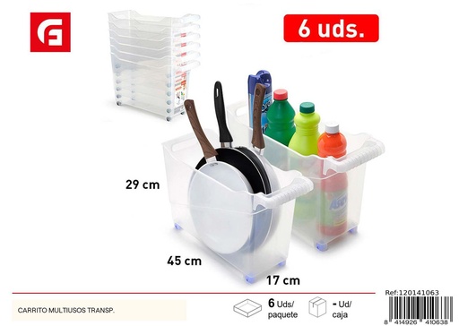 [120141063] Carrito multiusos transparente - Organización y almacenamiento en el hogar
