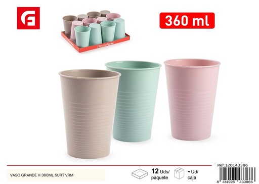 [120143386] Vaso Grande H 360ml Surt VRM - Vasos de plástico