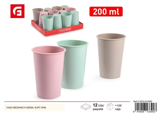 [120143390] Vaso mediano 200 ml surtido - Vasos de plástico