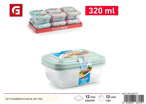 [A002816] Set de 2 fiambreras 320ml para alimentos