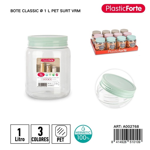 [A002768] Bote clásico de 1L PET - Plásticos de cocina