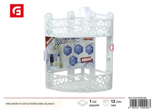 [201009246] Rincón de baño plástico doble blanco - Accesorios de baño