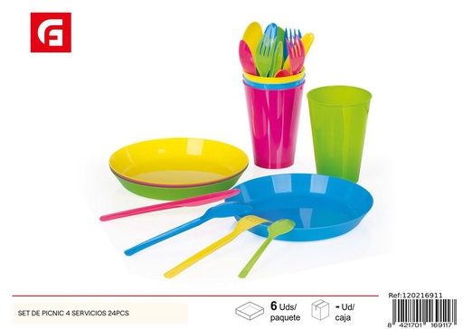 [120216911] Set de picnic 4 servicios 24pcs - Utensilios de cocina