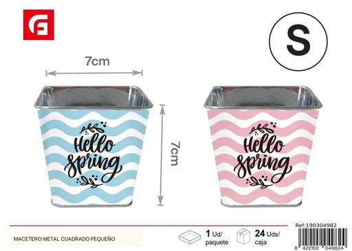 [190304982] Macetero de metal cuadrado pequeño - Accesorios de jardín y macetas