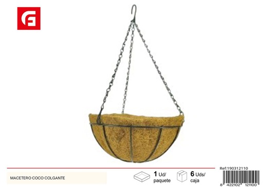 [190312110] Macetero colgante de coco - Accesorios de jardín