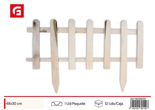 [190369102] Valla de madera natural 48x30cm para jardines