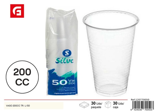 [120770050] Vaso desechable 200CC 50 unidades - Vasos de plástico desechables