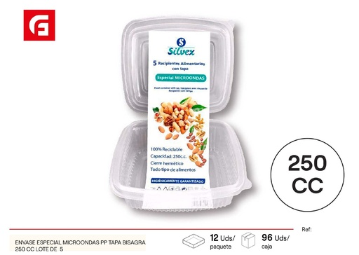 [120780131] Recipiente desechable L.5 250cc especial microondas - Artículos desechables
