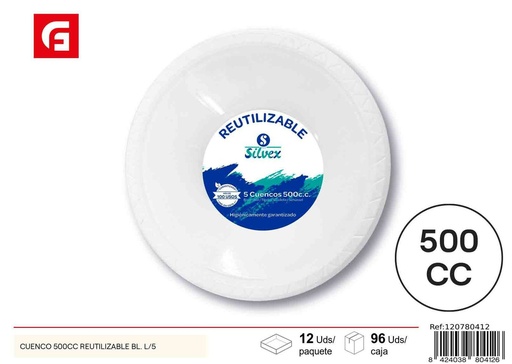 [120780412] Cuenco reutilizable 500 cc - Utensilios desechables