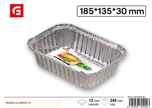 [120780442]  Bandeja de aluminio L/4 - Desechables y recipientes