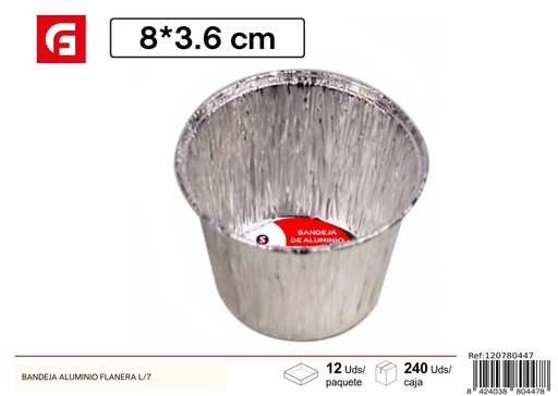 [120780447] Bandeja de aluminio flanera L/7 - Utensilios desechables de cocina