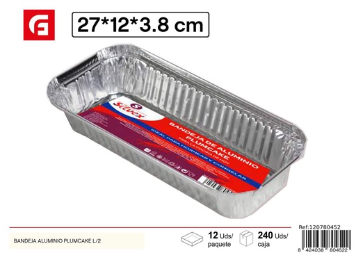 [120780452] Bandeja de aluminio plumcake L/2 - Utensilios desechables de cocina