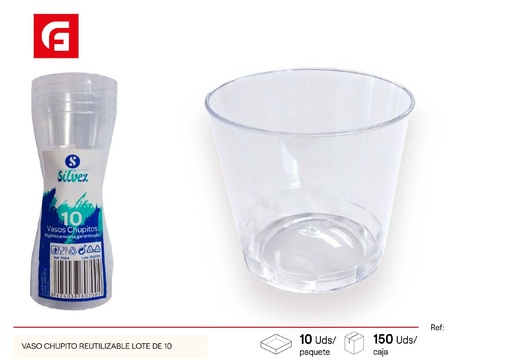 [120780700] Vaso chupito reutilizable tamaño 10 - Utensilios desechables