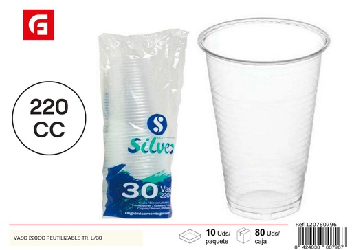 [120780796] Vaso 220cc Reutilizable Tr. L/30 - Vasos desechables