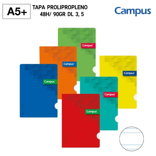 [A001021] Libreta grapada A5+ 48H/90GR DL 3.5 - Cuadernos y papelería