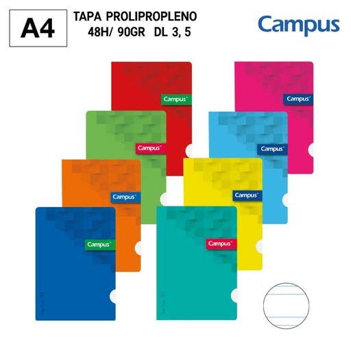 [A001032] Libreta grapada A4 48h/ 90gr DL 3.5 - Papelería