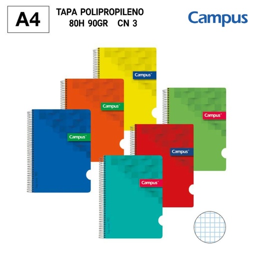[A001057] BLOC ESPIRAL A4 80H/ 90GR CN 3 - Cuadernos 