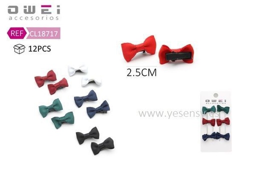 [8428947187172] Pack pinza con lazo 2.5cm 12/u CL18717 - Accesorios para el cabello