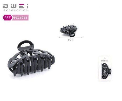 [8428947250210] Pinza negra 9 cm 12/U PZ25021 OW - Accesorios de pelo