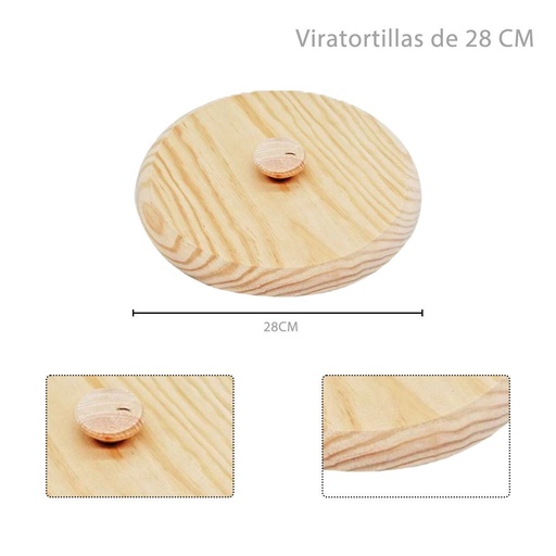 [A000860] Tabla de madera giratortillas 28 cm - Utensilios de cocina