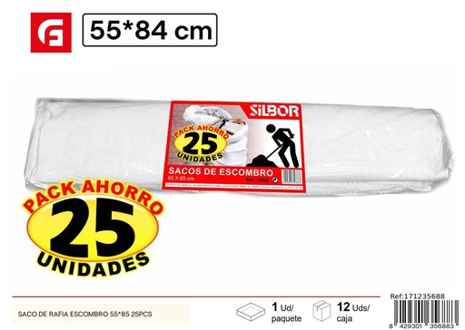 [171235688] Saco de rafia escombro 55*85 25 piezas - Material de uso