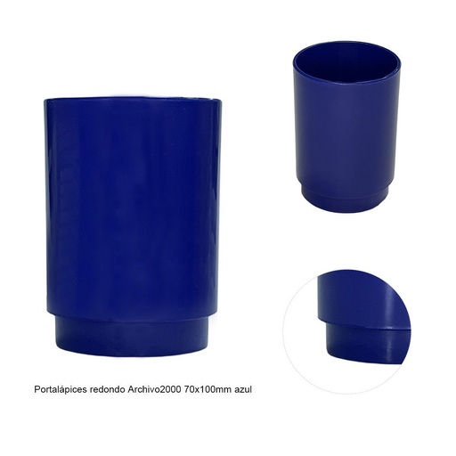 [A000610] Portalápices redondo Archivo2000 70x100mm azul para organización de escritorio