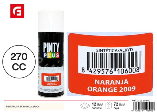 [171310600] Pintura en spray color naranja 270cc para bricolaje y decoración