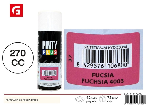[171810680] Pintura en spray fucsia brillante 270cc para bricolaje y decoración