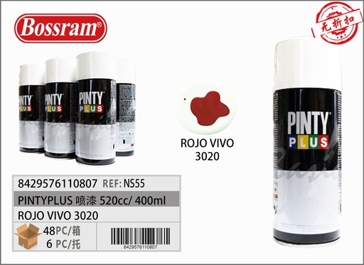[171811080] PintyPlus rojo vivo 3020 spray 520cc - Pintura en spray