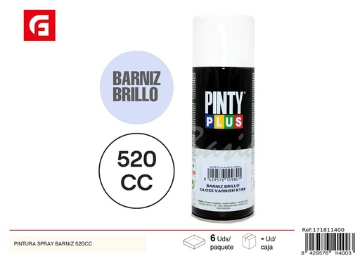 [171811400] PintyPlus barniz incoloro B199 spray 520cc - Pintura en spray