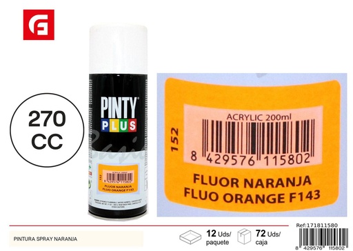 [171811580] Aerosol Pintyplus fluor naranja 270cc - Pintura calidad