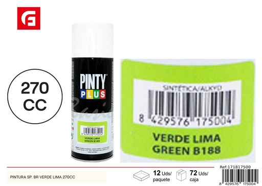 [171817500] Pintura spray verde lima 270cc - Pinturas en aerosol