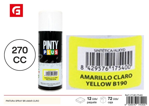 [171817540] Pintura en spray amarillo claro brillante 270cc para bricolaje