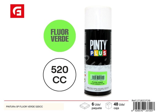 [171823720] Pintura en spray fluorescente verde 520cc para bricolaje y decoración