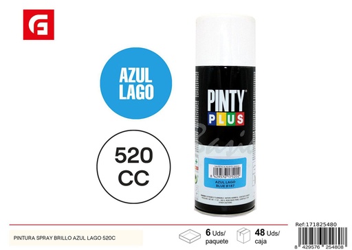 [171825480] Pintura spray brillo azul lago 520CC - Pintura y ferretería