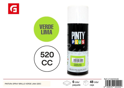 [171825540] Pintura spray brillo lima 520CC - Pintura y ferretería