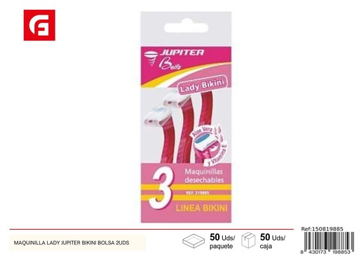 [150819885] Maquinilla de afeitar Lady Jupiter bikini bolsa (2 unidades) - Productos de cuidado personal